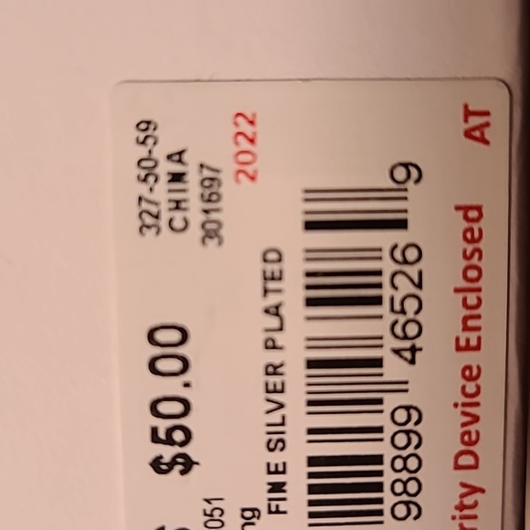 GEMS BY CITY LUXE BLUE ZIRCON ADJUSTABLE FINE SILVER PLATED RING - Picture 9 of 12